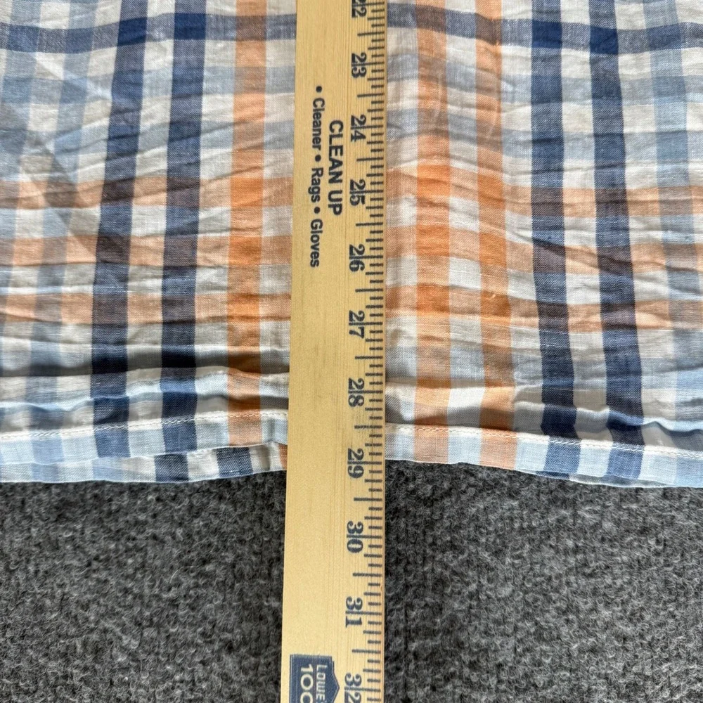 Tommy Bahama‎ Linen Shirt Mens Large Plaid Short Sleeve Button Up Relax Casual